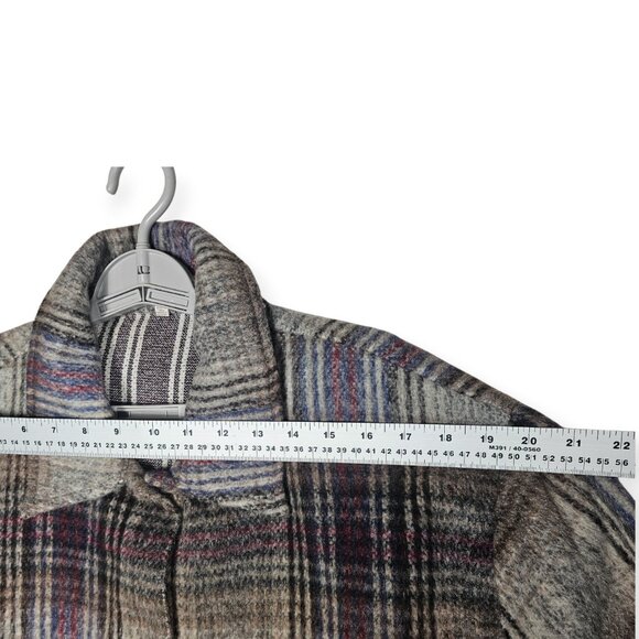 Lucca | Shacket Jacket | Women's | Large | Plaid Flannel | Oversized Wool Blend - Picture 3 of 9